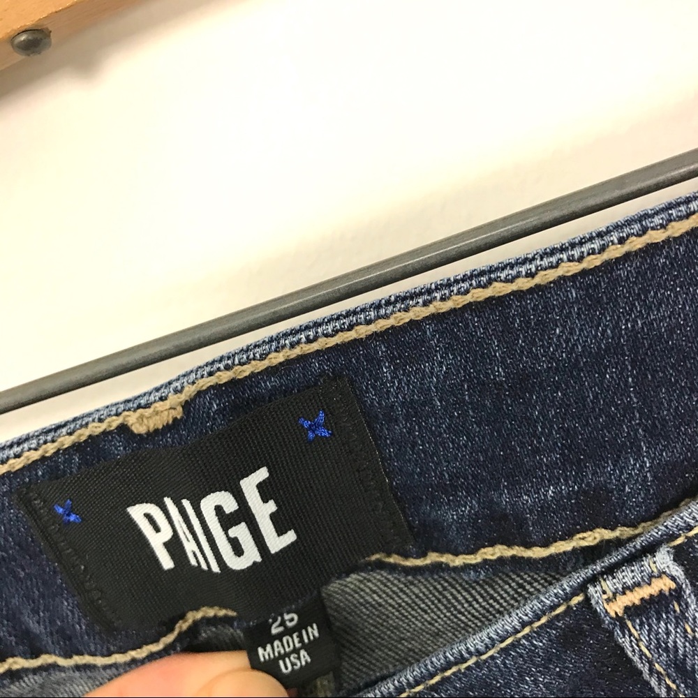 Paige Verdugo Ankle Skinny Jeans Raw Hem 25 A9 - Picture 5 of 7